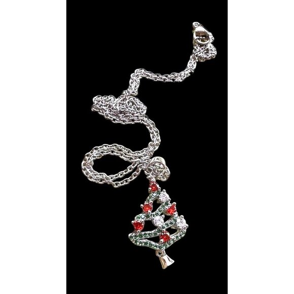 Christmas Tree Necklace New Red Green Crystal Mother Daughter Friend Sis… - Picture 12 of 12